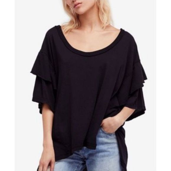 Free People Tops - FREE PEOPLE We The Free Womens Blouse Abracadabra Black Size XS OB678375